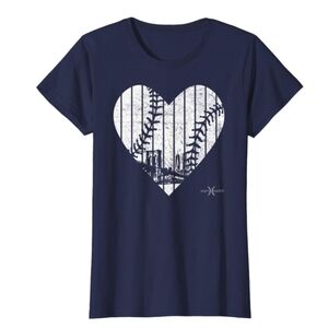 New York Heart Baseball T-Shirt With Skyline NWT